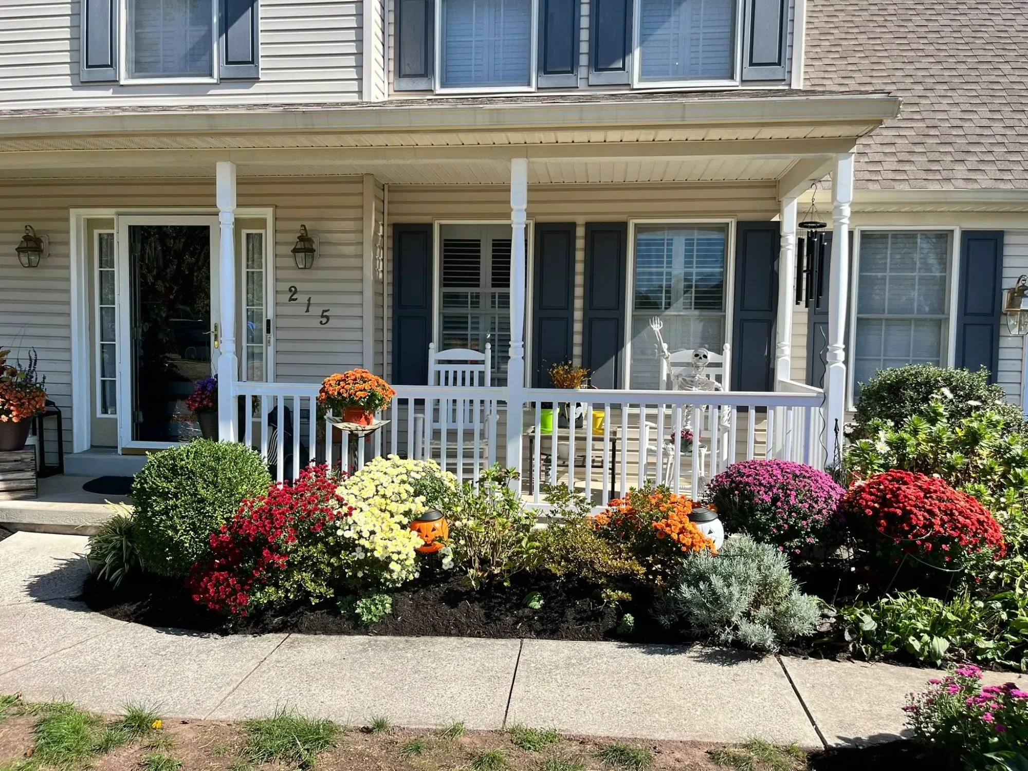 Hillside landscaping and erosion control ground cover installation